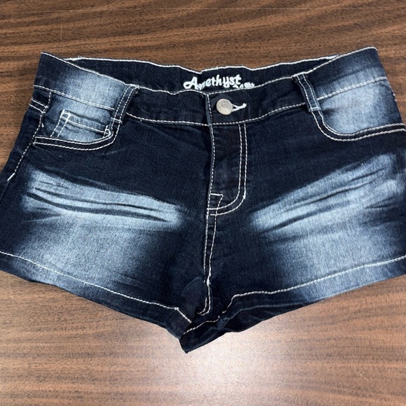 Amethyst Jeans Pants - Amethyst Jeans Dark Wash Denim Shorts